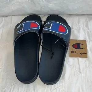 Champion | Shoes | Champion Big Logo Navy Slide Sandals Size  display picture 1